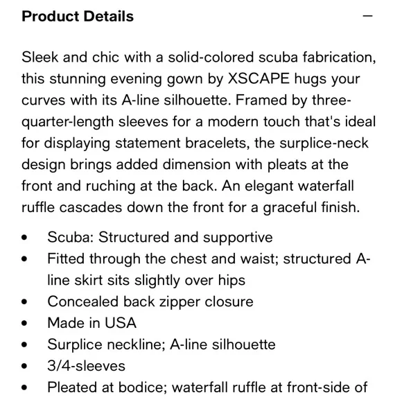 XSCAPE Pleated Ruffled Gown Midnight Blue Size 16 - Picture 5 of 7